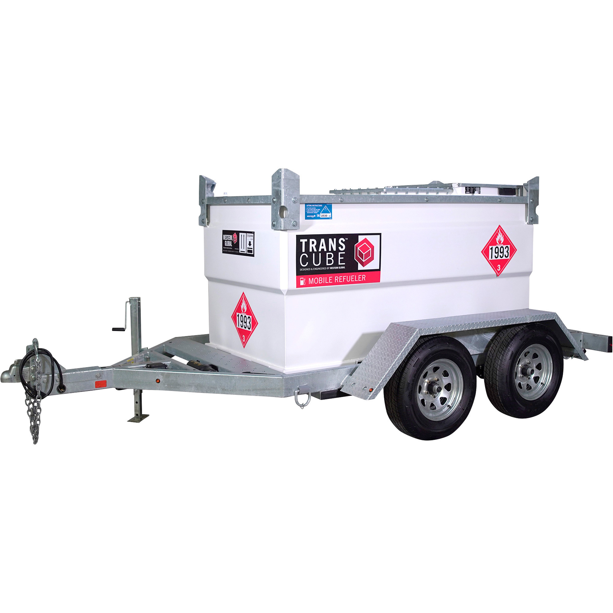 Western Global, TRANSCUBE MOBILE REFUELER, 552 GALLONS, Capacity 552 Gal, Shape Rectangle, Model# H20TCG-EB